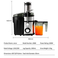 1000W Commerciële Sapcentrifuge Machine Roestvrij Staal Industriële Fruit- en Gemberpers 2-Snelheden Automatische Sapcentrifuge JS-1000W