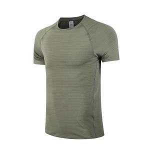 Stampa a trasferimento termico da uomo da ginnastica in poliestere da calcio compresso da uomo e da ginnastica traspirante ad asciugatura rapida con stampa a collo T-Shirt sportiva - Product Image 4