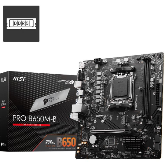 MSI PRO B650M-B DDR5 AM5 Socket Motherboard Supports AMD RYZEN 7000SERIES