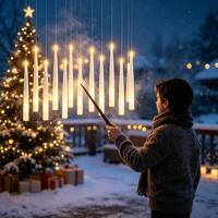 Bougies LED flottantes sans flamme, à piles, avec télécommande magique, pour décorations d'Halloween et de Noël