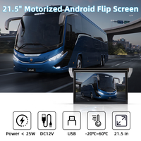 Écran de divertissement pour passagers de bus, montage au plafond, 21,5 pouces, DC12-24V, téléviseur LCD motorisé rabattable et rétractable