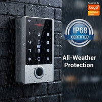 Sistema de Control de Acceso con Huella Dactilar, Reconocimiento Facial, Tarjeta RFID y Contraseña, Resistente al Agua IP68, Control por Aplicación WiFi Tuya, Abrepuertas