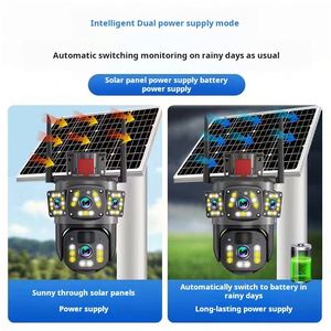 X617 Solar <b>Camera</b> 4g V360pro Three Eyes and Two Pictures Outdoor Solar Closed Circuit Tv Ptz <b>Camera</b> 1080p Card 32g - Product Image 2