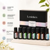 Ensemble d'huiles essentielles bio - 10 ml - Rose, Orange, Menthe, Jasmin - Pour diffuseur d'arômes et soins de la peau