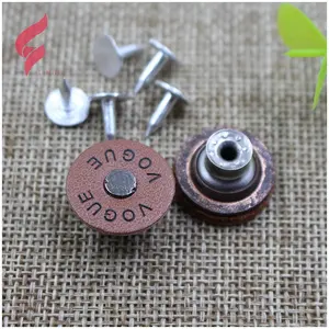 Lihui Hardware High Quality Accessories And Rivets Design Alloy Press Stud Snap Custom Logo Denim Buttons Jeans Button