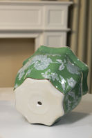 Pots à fleurs en porcelaine de style élégant vert frais, durables et écologiques pour une utilisation à la maison, sur le sol et dans les centres commerciaux, intérieur/extérieur