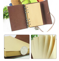 Fabrik Großhandel Softcover Leder Reisender Notizbuch leer Kraft papier Notizbuch A6 A5 kreative Reise PU Tagebuch Tagebuch