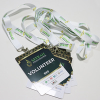 Kofei Logo personnalisé trou de poinçon PVC Badges en plastique pour événement Carte d'identité Vip Pass avec lanière Carte d'entrée pour événement d'exposition