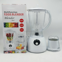 Penjualan terlaris 2 in 1 stoples plastik elektrik Blender Mixer sayur dan Juicer buah prosesor makanan empat pisau