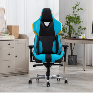 Chaise de jeu ergonomique en cuir pivotante inclinable, style racer, mobilier pour ordinateur, chaise de gamer - Product Image 1