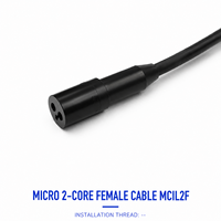 Connecteur Électrique Sous-Marin HYSF SUBSEA MCIL2F Micro 2 Broches Femelle en Ligne Étanche pour Câble Subaquatique, Prise Électrique Sous-Marine pour ROV AUV
