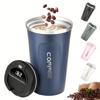 Bouteille d'eau isotherme personnalisée 2026 en acier inoxydable avec affichage de la température, petite tasse à café économique avec logo