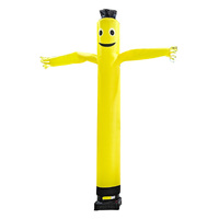 Conception personnalisée en usine, logo, quatre couleurs, danseur d'air souriant, tube publicitaire gonflable pour campagne promotionnelle