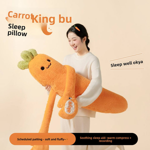 Coussin chauffant vibrant en peluche lesté Carrot King pour filles et femmes enceintes, idéal pour câliner et masser les jambes - Product Image 4