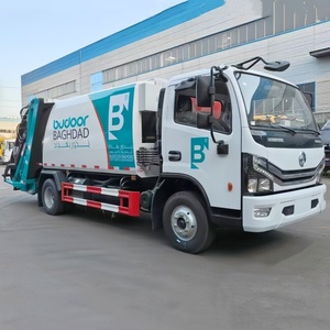 Camion à ordures compacteur DongFeng 4x2 à chargement arrière de 8 mètres cubes, camion de transport de déchets diesel manuel - Product Image 1