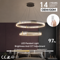 Luminaire suspendu en acrylique décoratif noir, design nordique de luxe, éclairage de plafond moderne, lustres LED, lampes suspendues