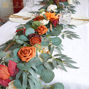 Guirlande de fleurs artificielles Qian Zhiyu, décoration de table, vigne de roses, guirlande de mariage, style forêt 1.8ZH - Product Image 2