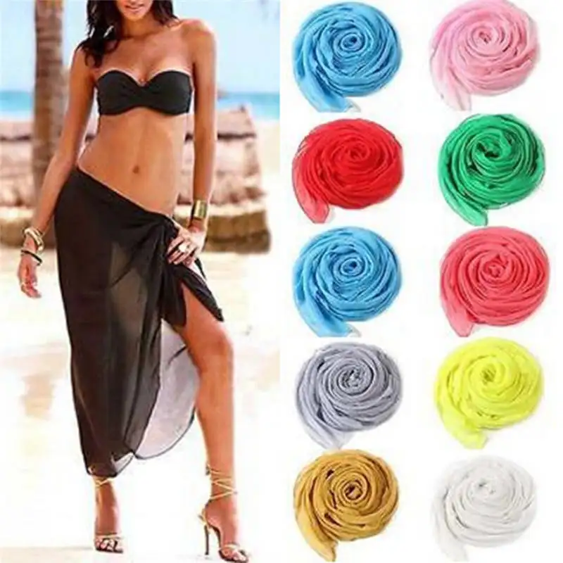 Colorido Sexy Playa de las mujeres Pareo verano Bikini cubierta Ups, Vestido de playa, faldas de algodón toalla abrigo Pareo para las mujeres