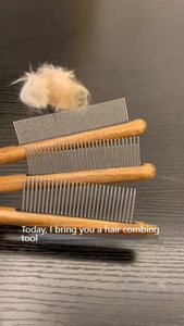 स्थायित्व बढ़ाया मेंगक्कल बहु-समारोह पालतू कुत्ते के लिए लकड़ी के हैंडल पालतू जानवरों की सफाई उपकरण - Product Image 5