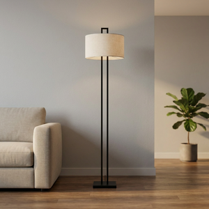 Modern LED Floor Lamp White Cloth Shade E27 Socket <b>Indoor</b> Living Room Hotel <b>Lighting</b> - Product Image 2