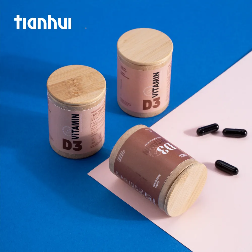 Tianhui Groothandel Mini Food Grade Kraftpapier Tubes Voor Vitamine Gezondheid Capsule Verpakking Bus