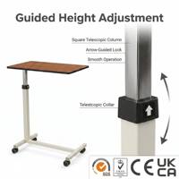 Table de chevet mobile pour hôpital avec 4 roulettes pour projets de salles d'hôpital, couleur personnalisée et service OEM pour la distribution