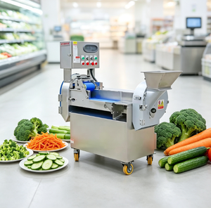 Máquina Cortadora y Picadora de Vegetales Automática de Alta Velocidad Directa de Fábrica con Deflector Antisalpicaduras para Vegetales Congelados Medianos - Product Image 1