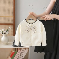 Conjunto de Dos Piezas para Niñas, Estilo Internet Celebrity, Otoño, Chaqueta de Suéter Infantil, Nuevo y Dulce