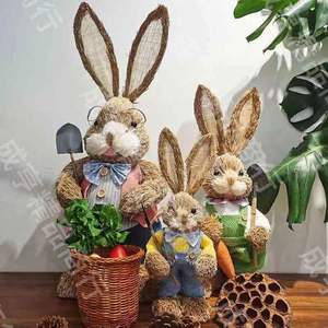 Coniglio di Pasqua in Paglia da 14 Pollici, Vari Stili, Direttamente dalla Fabbrica, Decorazione per Casa e Giardino, Forniture per le Festività Pasquali - Product Image 2