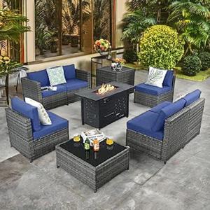 Ensemble de salle à manger en rotin PE rouge, 5 places, mobilier d'extérieur avec coussins rembourrés doux pour jardin et terrasse - Product Image 4