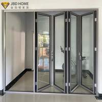 Porte d'entrée principale moderne pour la maison, porte de sécurité, porte de patio en aluminium, porte pliante métallique en aluminium et verre, porte pivotante