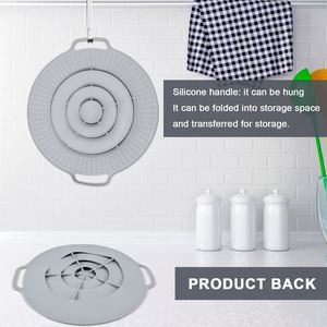 Durable Boil Over Spill <b>Lid</b>, Food Grade Multi-function Round Anti Spoil <b>Lid</b>, Microwave Kitchen <b>Pot</b> Cover - Product Image 3