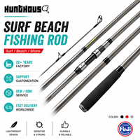 Canne à pêche spinning pour surfcasting, 3 sections, 100-260g, fibre de carbone, longue portée, eau salée, plage, pêche au thon, pêche côtière