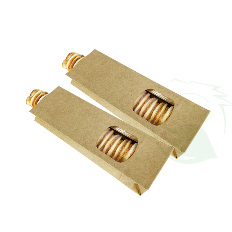 LLong Bread Paper Bag with Front Window