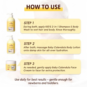 Shampooing et gel douche pour bébé bio, nourrissant et hydratant, sans sulfate, à base de calendula et de vitamine E, marque privée du fabricant - Product Image 6