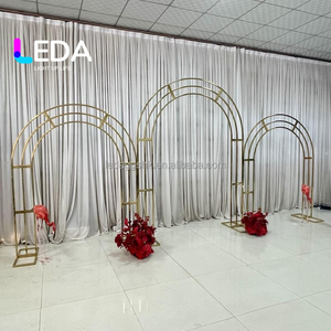 LEDA Modern Gold Iron Screen <b>Wedding</b> Stage Layout Welcome Area Ornaments Background Rack New <b>Wedding</b> <b>Props</b> - Product Image 2