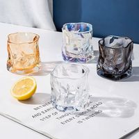 Vente en gros de gobelets en verre transparent de 170 ml, style Ins, pour la maison, le restaurant, gobelet irrégulier pour latte glacé, gobelet à jus, gobelet à eau froide
