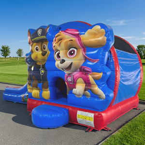Château Gonflable Miniature Intérieur/Extérieur pour Enfants, Combo Toboggan et <span class=keywords><strong>Trampoline</strong></span> Pat' Patrouille - Product Image 1