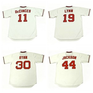 Maillots de baseball rétro des années 1973-1986, cousus, BOBBY GRICH, BRIAN DOWNING, DON BAYLOR, DOUG DECINCES, FRED LYNN, <span class=keywords><strong>NOLAN</strong></span> <span class=keywords><strong>RYAN</strong></span>, tailles S-5XL - Product Image 1