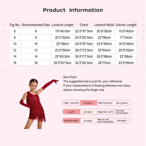 Girls <b>Dance</b> Leotard Dress With Fringes And Gloves <b>Stage</b> Performance <b>Wear</b> For Latin Ballroom Dancing Kids 6-16 Years <b>Old</b> - Product Image 6