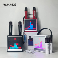 Nouvelle enceinte karaoké 10W sans fil avec 2 microphones HIFI BT 5.3 rechargeable et lumière d'ambiance