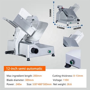 Nouvelle Trancheuse à Viande Automatique Électrique Professionnelle pour <span class=keywords><strong>Charcuterie</strong></span>, avec Chariot à Lames Amovibles en Acier Inoxydable et Réglable - Product Image 3