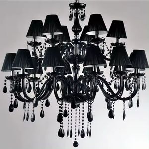 Lampes de lustre tendance Bougie de fumée noire Lustres en cristal uniques modernes à 11 lumières pour salle à manger - Product Image 1