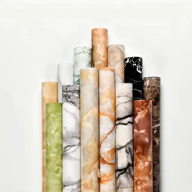Pellicola in PVC effetto marmo per facciate di mobili carta a contatto carta da parati adesiva a buccia e bastone per la cucina del bagno