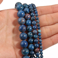 Perles de pierre turquoise américaine bleue lisse de 4 à 10 mm, semi-précieuses naturelles, de marque Kuoyu, pour la fabrication de bijoux DIY, vente en gros