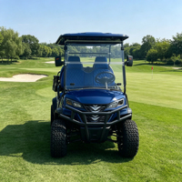 Voiturette de golf électrique haut de gamme 4 places avec ciel étoilé arc-en-ciel, bande lumineuse RGB personnalisée à effet fluide, espace de chargement arrière supplémentaire