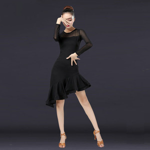 Women's Latin Salsa <strong>Ballroom</strong> <strong>Dance</strong> <strong>Dress</strong> Sexy Top and Side Split Fringe <strong>Dance</strong> Skirt - Product Image 2
