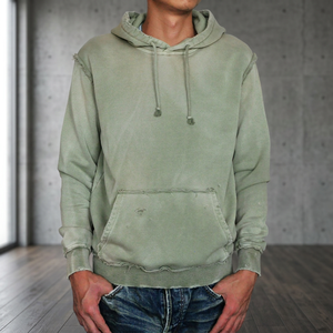 Vêtements d'hiver personnalisés de haute qualité en molleton 100 % coton coupe-vent pour le streetwear, livraison directe, teinture colorée, effet vieilli et délavé - Product Image 3