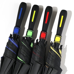 Durable a prueba de viento Sun <span class=keywords><strong>Rain</strong></span> Umbrella Mango largo Tamaño grande Hombres Semiautomático Reforzado Heavy <span class=keywords><strong>Rain</strong></span> Negro Diseño clásico - Product Image 4