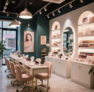 Escaparate de exhibición de cosméticos para muebles de uñas de belleza moderna, gabinete de esmalte de uñas, diseño de tienda de uñas - Product Image 2